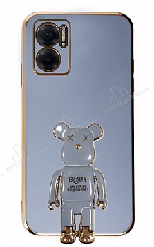 Eiroo Xiaomi Redmi Note 11E Baby Bear Standl Mavi Silikon Klf