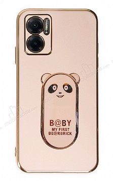Eiroo Xiaomi Redmi 10 5G Baby Panda Standl Pembe Silikon Klf