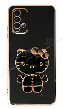 Eiroo Xiaomi Redmi 9T Aynal Kitty Standl Siyah Silikon Klf