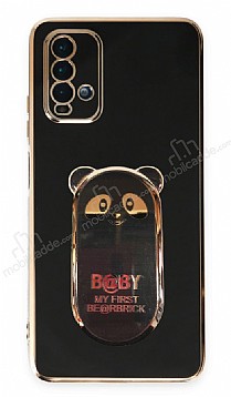 Eiroo Xiaomi Redmi 9T Baby Panda Standl Siyah Silikon Klf