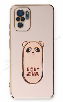 Eiroo Xiaomi Redmi Note 10 Baby Panda Standl Pembe Silikon Klf