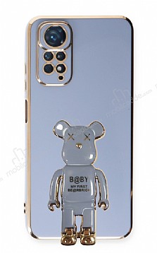 Eiroo Xiaomi Redmi Note 11 Baby Bear Standl Mavi Silikon Klf
