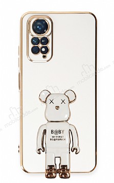 Eiroo Xiaomi Redmi Note 11 Baby Bear Standl Beyaz Silikon Klf