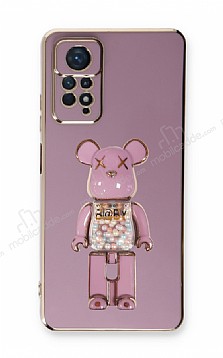 Eiroo Xiaomi Redmi Note 11 Candy Bear Standl Mor Silikon Klf