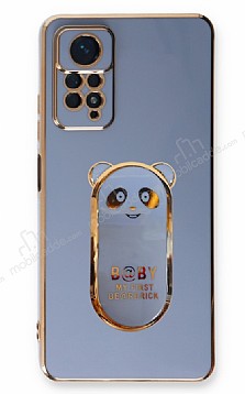 Eiroo Xiaomi Redmi Note 11 Pro Baby Panda Standl Mavi Silikon Klf