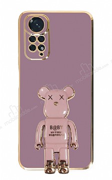 Eiroo Xiaomi Redmi Note 11S Baby Bear Standl Mor Silikon Klf