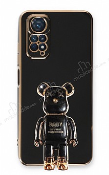 Eiroo Xiaomi Redmi Note 11S Baby Bear Standl Siyah Silikon Klf