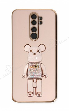 Eiroo Xiaomi Redmi Note 8 Pro Candy Bear Standl Pembe Silikon Klf