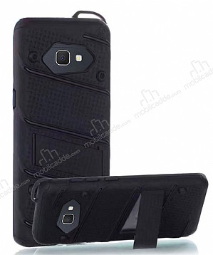 Eiroo Zag Armor Samsung Galaxy J7 Prime / J7 Prime 2 Standl Ultra Koruma Siyah Klf