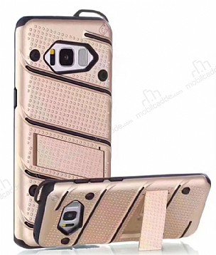 Eiroo Zag Armor Samsung Galaxy S8 Plus Standl Ultra Koruma Gold Klf