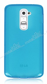 LG G2 Ultra nce effaf Mavi Silikon Klf