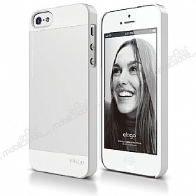 Elago iPhone SE / 5 / 5S S5 OutFit Series Mat Beyaz Rubber Klf