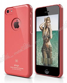Elago iPhone 5C Slim Fit Series Krmz Rubber Klf
