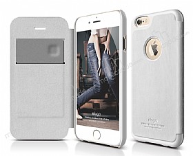 Elago iPhone 6 / 6S Kapakl Beyaz Deri Klf