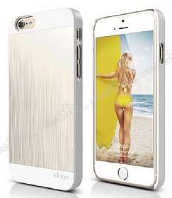 Elago iPhone 6 / 6S OutFit Series Alminyum Mat Beyaz Gold Rubber Klf