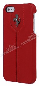 Ferrari iPhone 4 / 4S Deri Krmz Rubber Klf