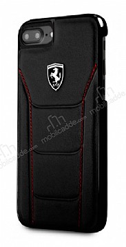 Ferrari iPhone 6 Plus / 6S Plus / 7 Plus / 8 Plus Gerek Deri Siyah Klf