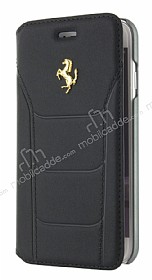 Ferrari iPhone 7 / 8 Czdanl Kapakl Gerek Deri Siyah Klf
