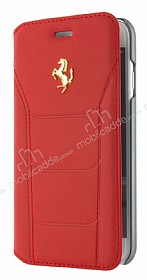 Ferrari iPhone 7 / 8 Czdanl Kapakl Gerek Deri Krmz Klf