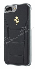 Ferrari iPhone 7 Plus / 8 Plus Gerek Deri Siyah Rubber Klf