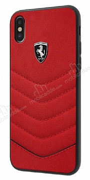 Ferrari iPhone X / XS Gerek Deri Krmz Rubber Klf