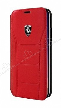Ferrari iPhone XS Max Czdanl Kapakl Gerek Krmz Deri Klf