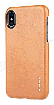G-Case Boa Series iPhone X / XS Deri Ak Kahverengi Rubber Klf