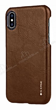 G-Case Boa Series iPhone X / XS Deri Kahverengi Rubber Klf