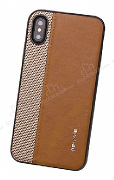 G-Case Earl Series iPhone X / XS Deri Kahverengi Rubber Klf