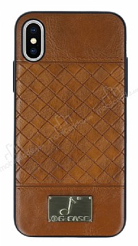 G-Case Gentleman Series iPhone X / XS Deri Kahverengi Rubber Klf