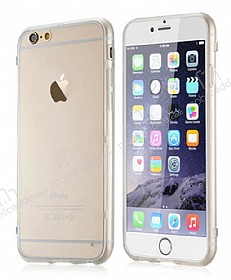 G-Case iPhone 6 / 6S 360 Derece Tam Koruma effaf Siyah Silikon Klf
