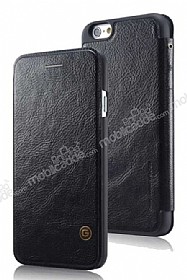 G-Case iPhone 6 Plus / 6S Plus Czdanl nce Yan Kapakl Siyah Deri Klf