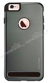 G-Case iPhone 6 Plus / 6S Plus Silikon Kenarl Metal Dark Silver Klf