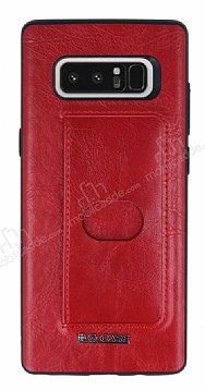 G-Case Majesty Series Samsung Galaxy Note 8 Deri Desenli Krmz Rubber Klf