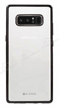 G-Case Plating Samsung Galaxy Note 8 Siyah Kenarl effaf Silikon Klf