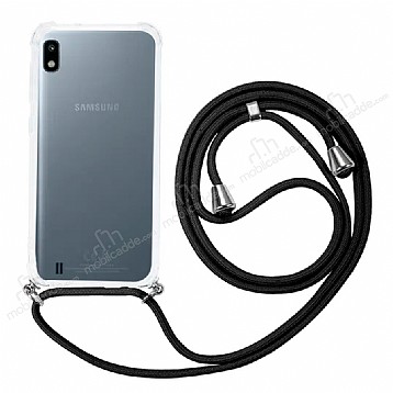 Samsung Galaxy A10 Askl effaf Siyah Silikon Klf