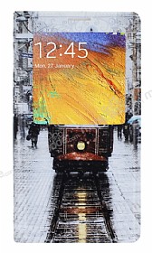 Samsung N9000 Galaxy Note 3 Pencereli nce Kapakl Taksim Klf