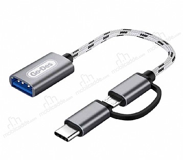 Go Des GD-CT033 Type-C ve Micro USB OTG Dntrc Adaptr