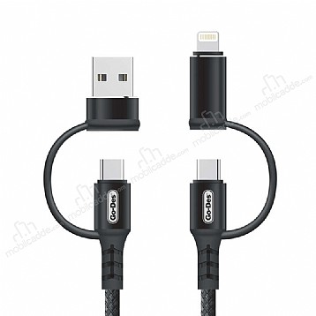 Go Des GD-UC587 4 in 1 Type-C-Lightning To PD-USB Kablo 1m
