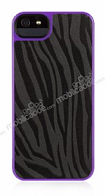 Griffin iPhone SE / 5 / 5S Moxy Zebra Desenli Mor Rubber Klf