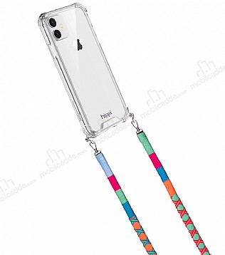 hippi iPhone 11 Raspberry Örgü Yassı Askılı Ultra Koruma Telefon Kılıfı