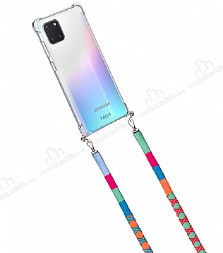 hippi Samsung Galaxy Note 10 Lite Raspberry Örgü Yassı Askılı Ultra Koruma Telefon Kılıfı
