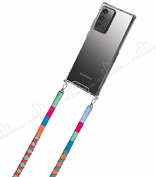 hippi Samsung Galaxy Note 20 Raspberry Örgü Yassı Askılı Ultra Koruma Telefon Kılıfı