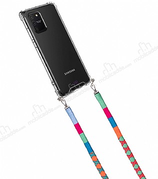 hippi Samsung Galaxy S10 Lite Raspberry Örgü Yassı Askılı Ultra Koruma Telefon Kılıfı
