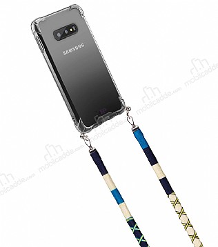 hippi Samsung Galaxy S10e Lemon Örgü Yassı Askılı Ultra Koruma Telefon Kılıfı