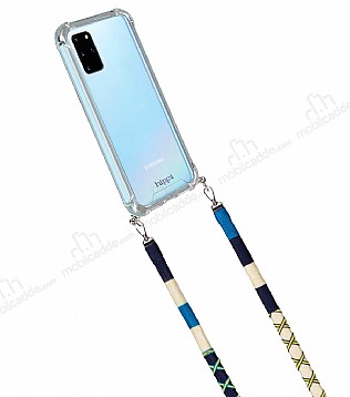 hippi Samsung Galaxy S20 Plus Lemon Örgü Yassı Askılı Ultra Koruma Telefon Kılıfı