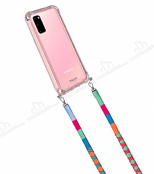 hippi Samsung Galaxy S20 Raspberry Örgü Yassı Askılı Ultra Koruma Telefon Kılıfı