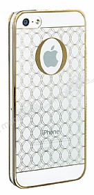 Hoco iPhone SE / 5 / 5S Defender Desenli Gold Kristal Klf