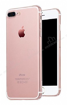 Hoco Light Series iPhone 7 Plus / 8 Plus effaf Silikon Klf + Beyaz Cam Ekran Koruyucu
