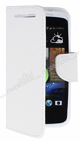 HTC Desire 500 Standl Czdanl Beyaz Deri Klf